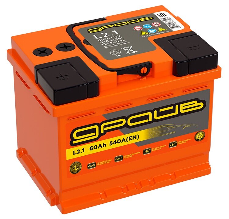Аккумулятор автомобильный Драйв 60 А/ч 540 А прям. пол. Росс. авто (242х175х190) L2.1