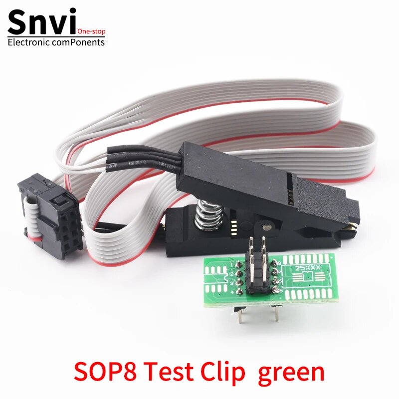 Модуль программатора CH341A/CH341B для EEPROM, SOP8 Test Clip green