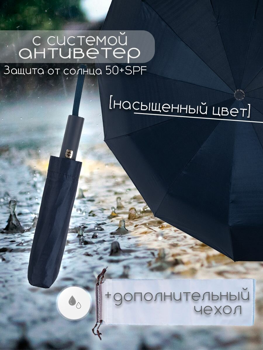 Мини-зонт , синий — фото 1