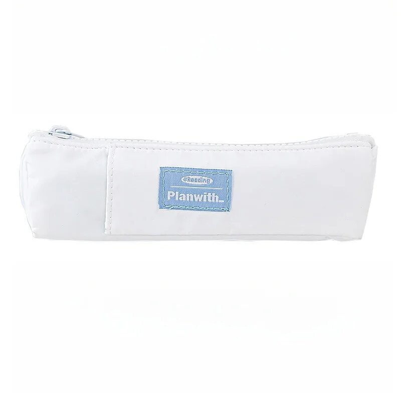 JESJELIU холщовый пенал для ручек синего цвета Белый white