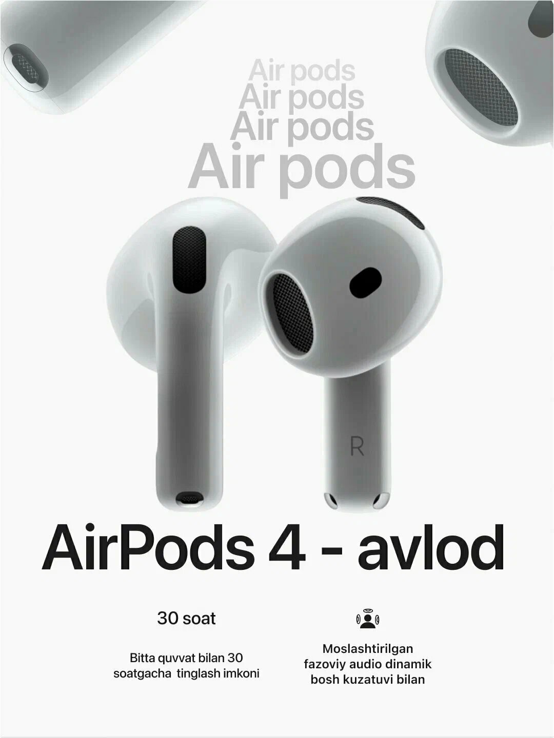Беспроводные наушники Apple AirPods 4 / 4 ANC 2024 с шумоподавлением