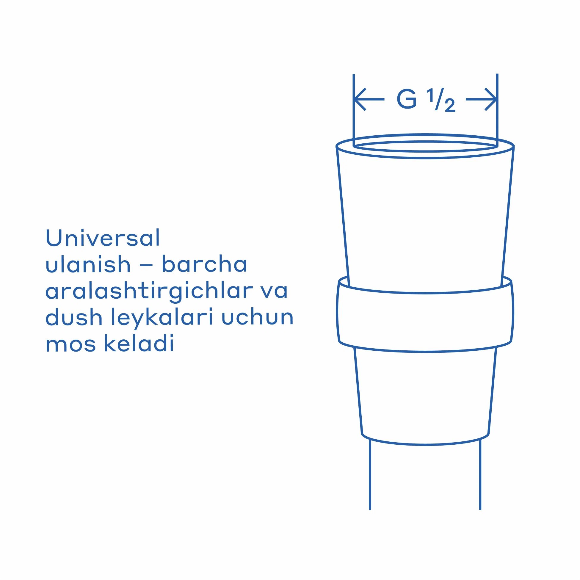 Шланг для душа ZEGOR, силикон, хромированная оболочка, 150см — фото 1