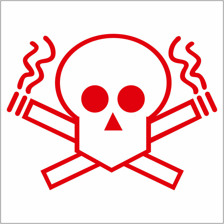 Наклейка Курение убивает 2 20x20см самоклеящаяся пленка Сити Бланк