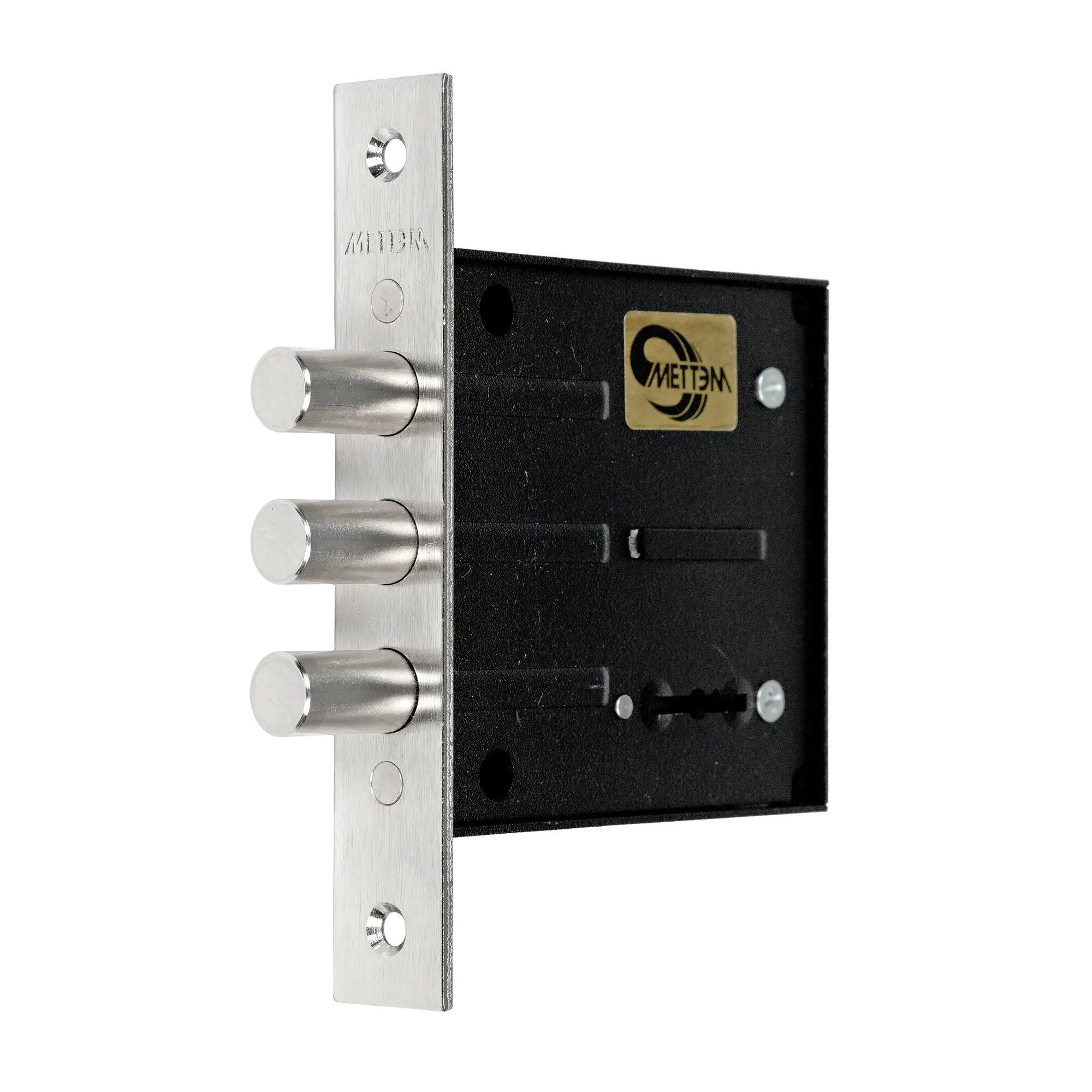 Замок врезной Меттэм ЗВ8.802.0.0 сувальдный 3 ригеля легкий цвет хром
