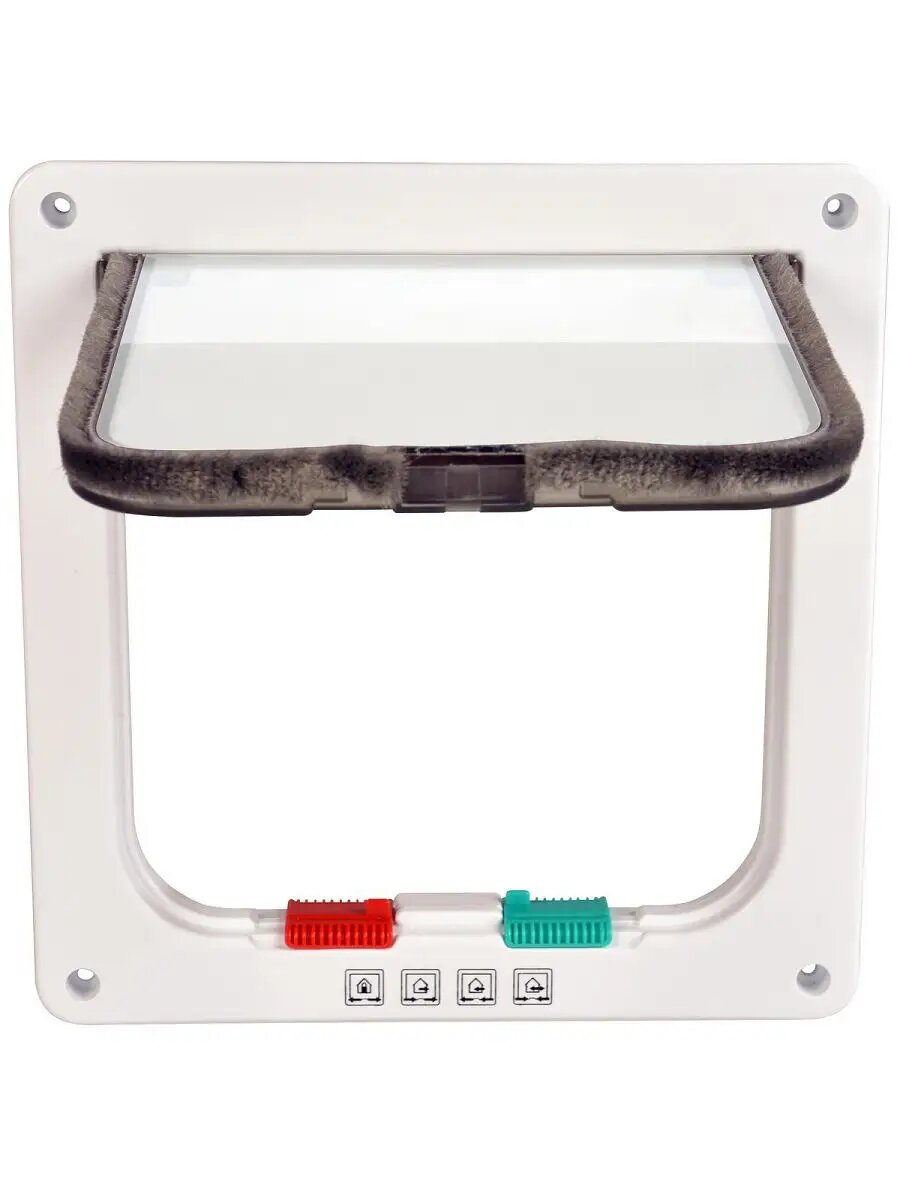 Дверь для кошек белая рамка 19x19.7см