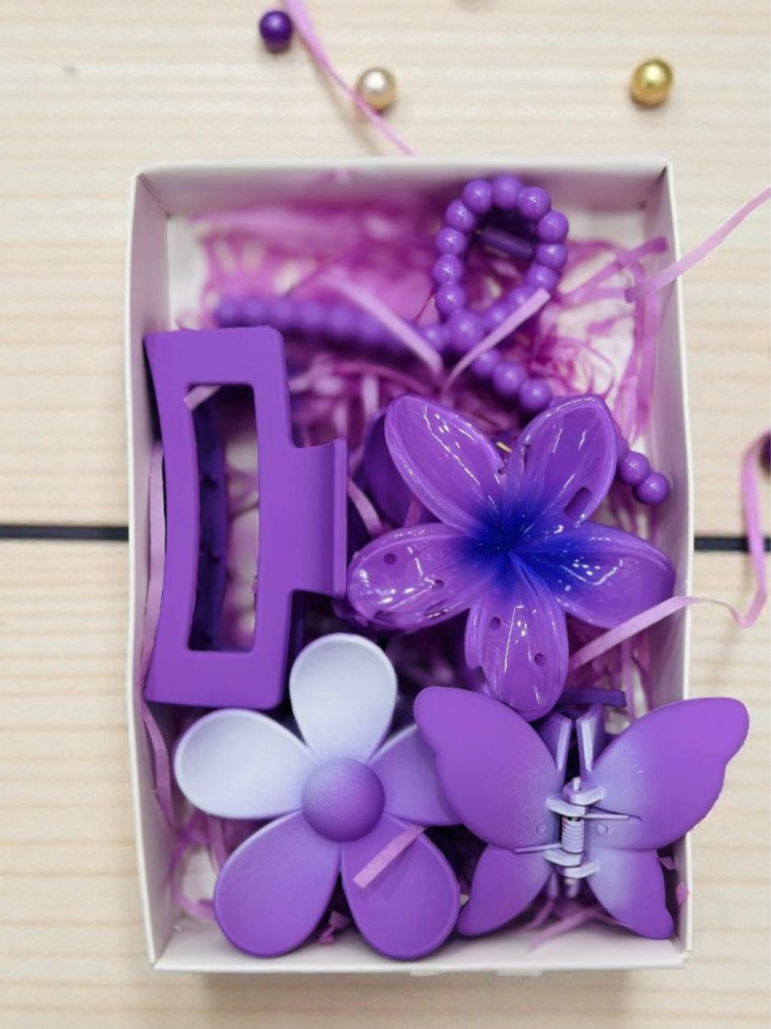 Заколка для волос "Гавая", стильный аксессуар, доступен в разных цветах, 5 в наборе