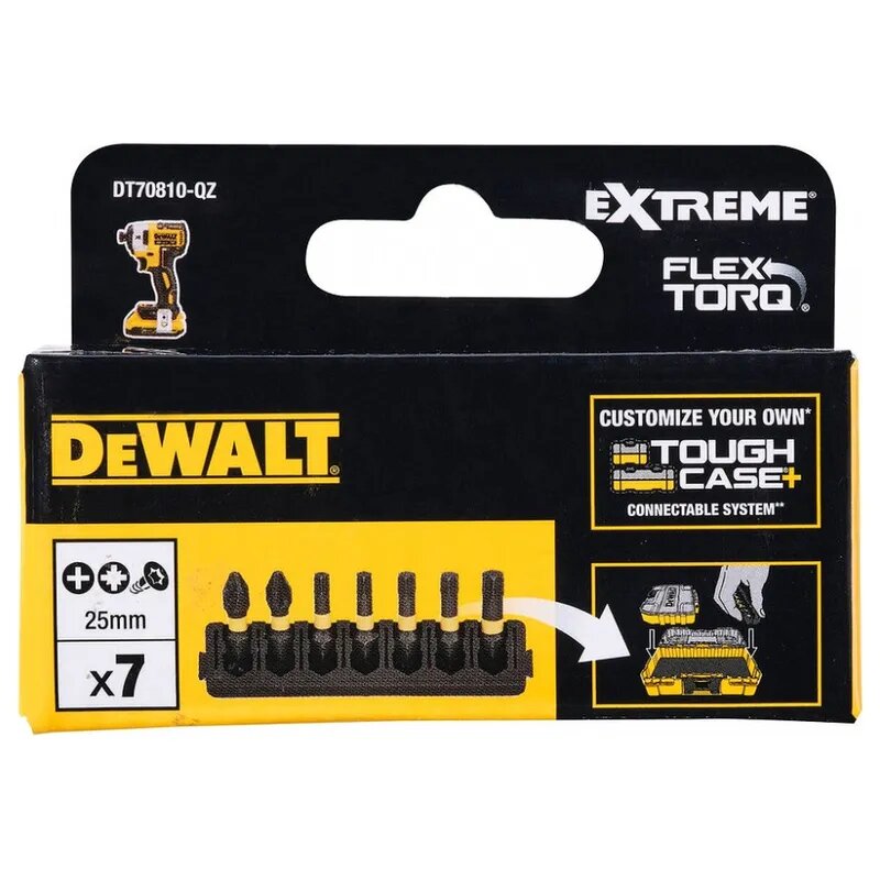 Набор бит DeWALT FLEXTORQ PH PZ TX 25мм 7шт. DT70810-QZ — фото 1
