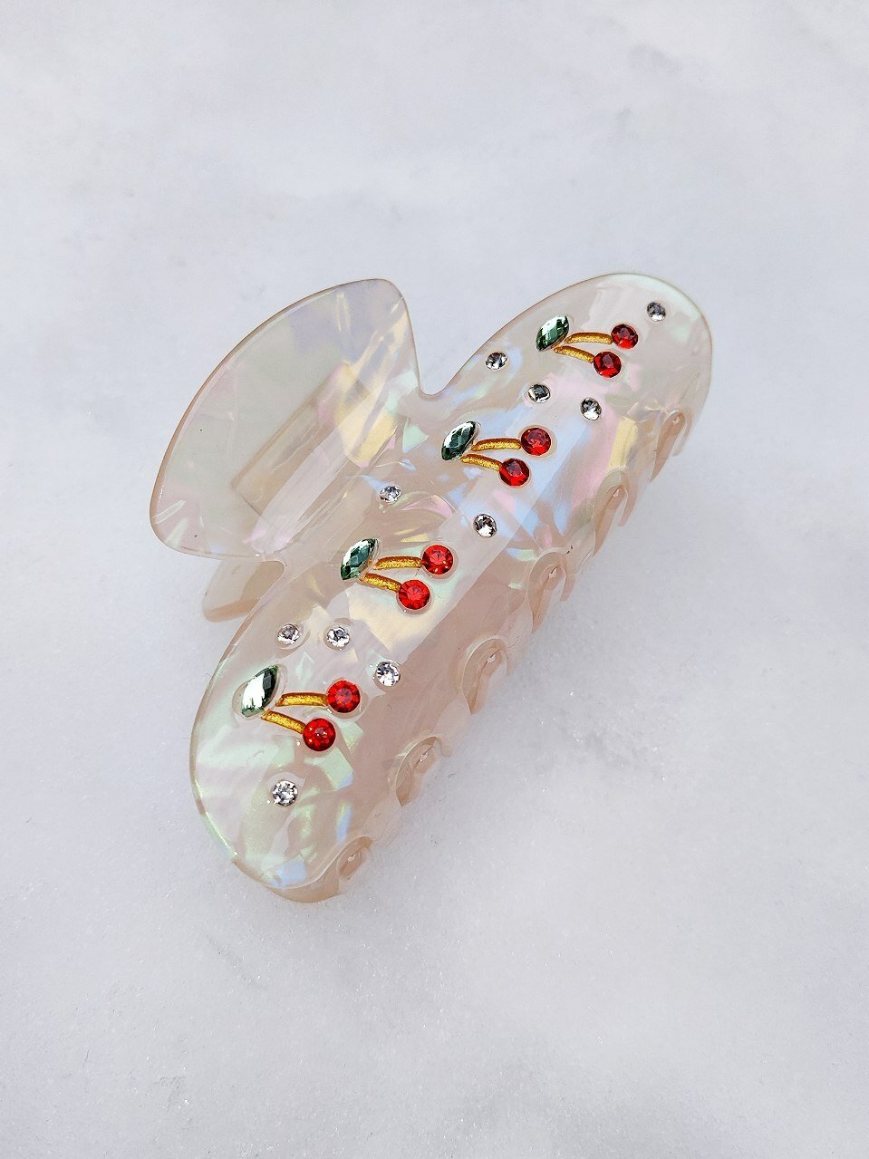 Крабик заколка в стиле вишня от Merve стильный аксессуар для волос