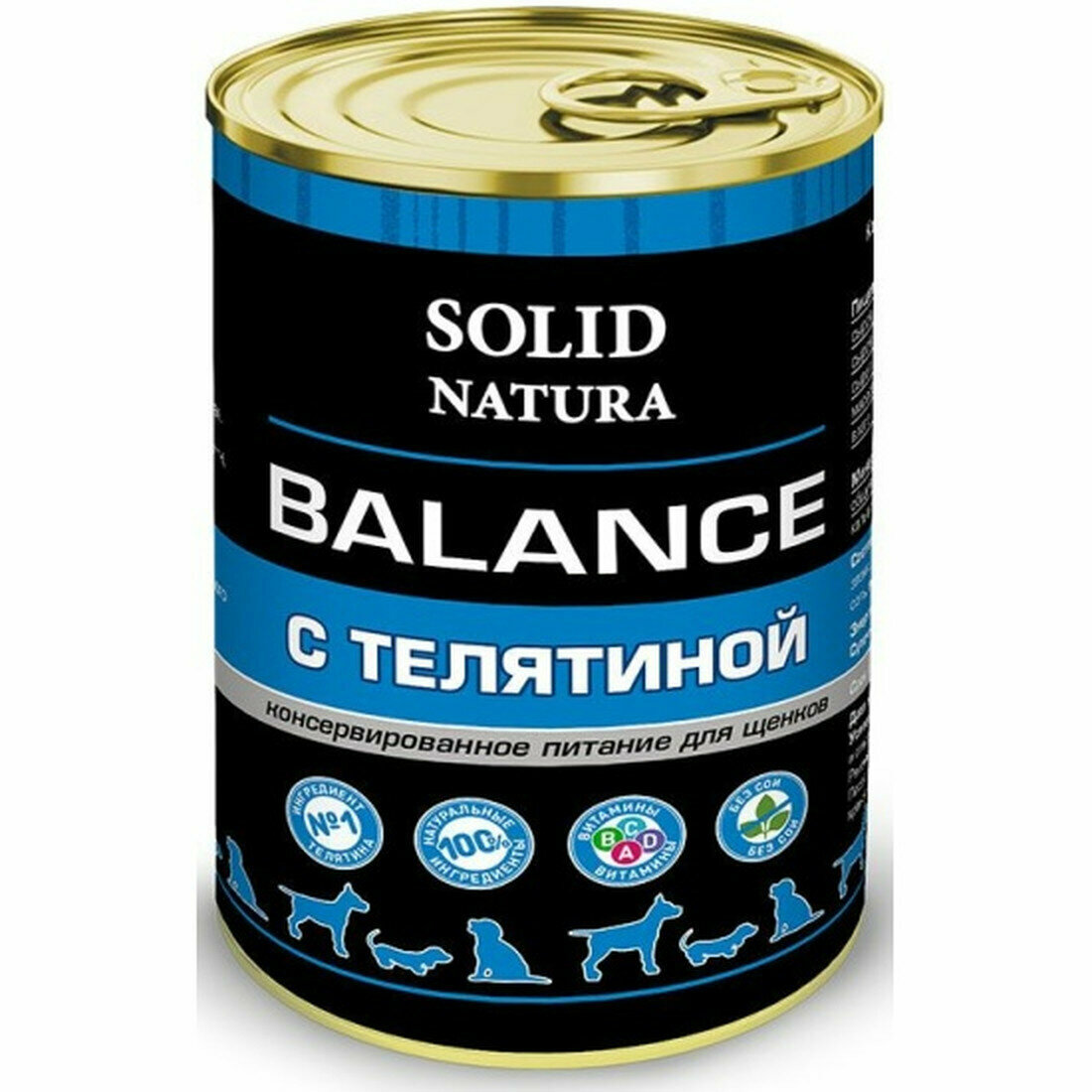 Корм влажный Solid Natura Balance Телятина для щенков  340 г