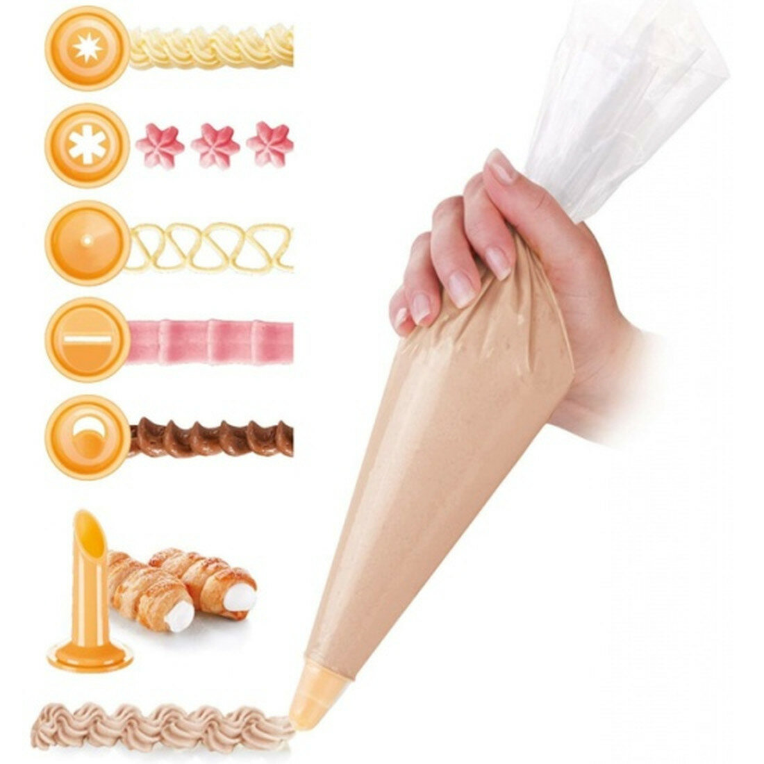 Набор мешков кондитерских Tescoma DELICIA 30 cм  10 штук и 6 насадок
