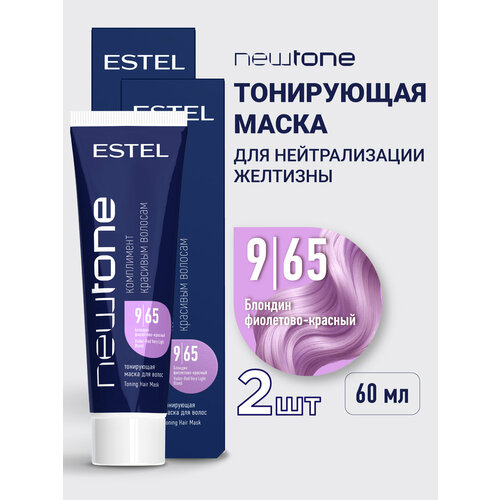 фото Тонирующа маска для волос estel professional newtone 9.65 блондин фиолетово-красный 60 мл - 2 шт