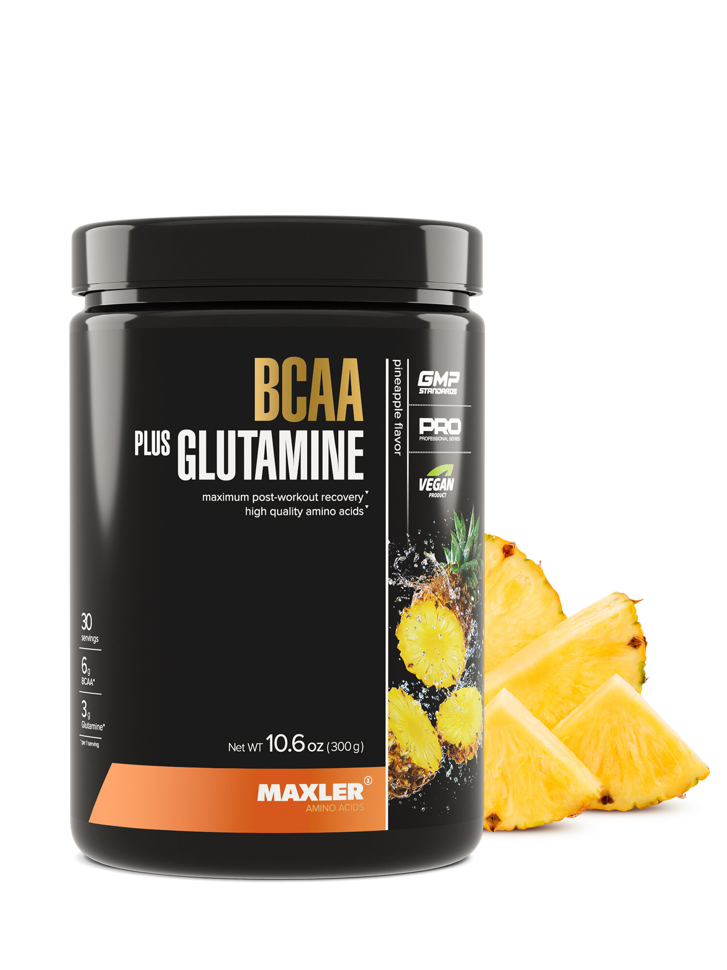 Комплекс аминокислот BCAA + Глютамин Maxler BCAA plus Glutamine, 300 г - Ананас