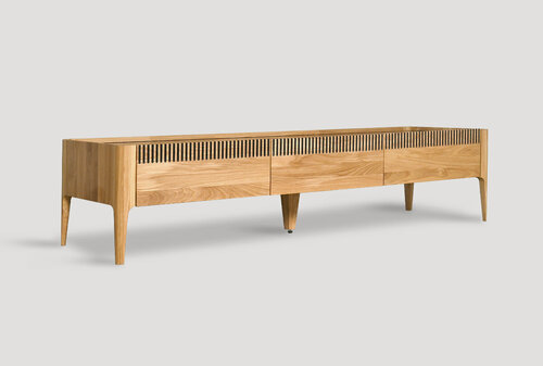 Изображение товара Дизайнерская тумба под телевизор массив дуба, коллекция Бергамо, 170 см