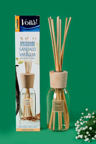 Изображение товара Ароматический диффузор с палочками, 150 мл "Ваниль и Сандаловое дерево", Cosatto