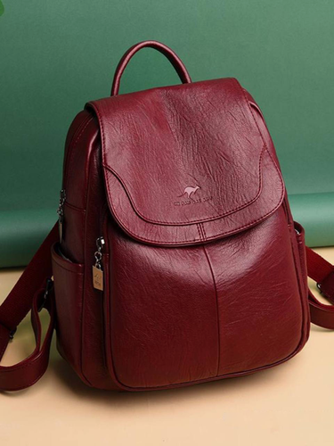 Изображение товара Рюкзак женский кожаный красный