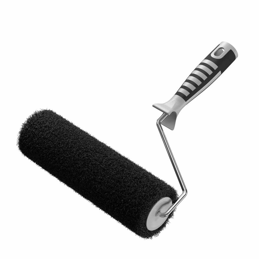 Валик для шпаклевки ролик 250 мм черный нейлон 18 мм двухкомпонентная ручка акор Профи