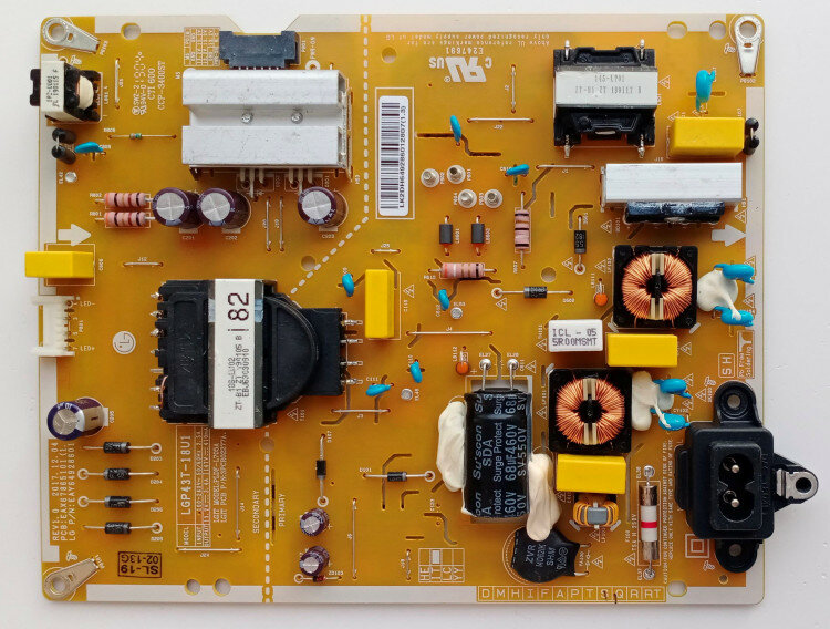 EAX67865101 - EAY64928601 блок питания для телевизора - LG 43UK6710PLB, LG 43UK6750PLD, и других моделей тв.