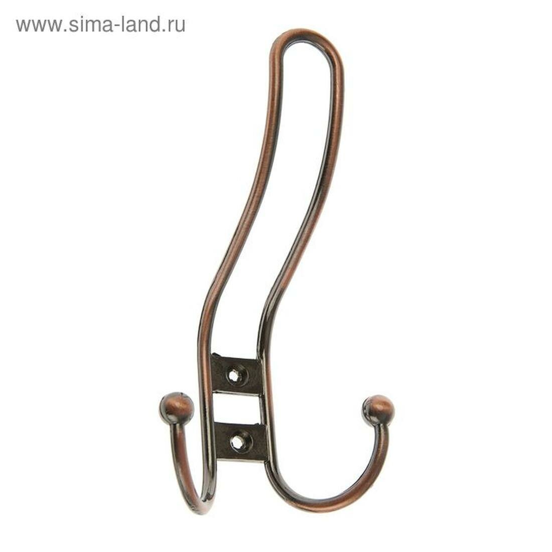 Крючок мебельный тундра TKT002 трехрожковый цвет медь 1 шт.