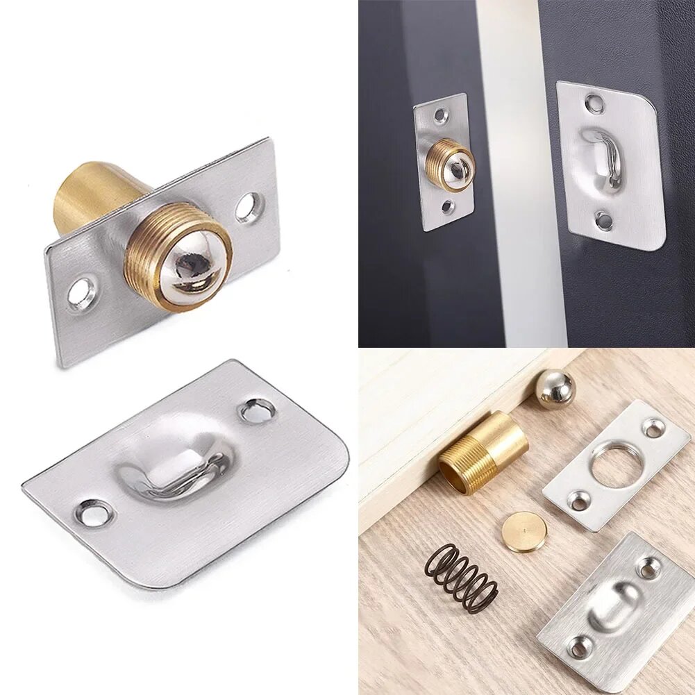 Невидимая шариковая защелка для двери Silver Tone