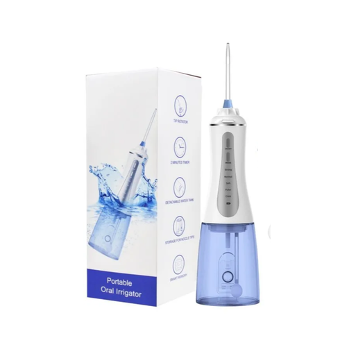фото Ирригатор для полости рта и зубов портативный flosser aow03 pro, 350мл, белый, 6 насадок moocie