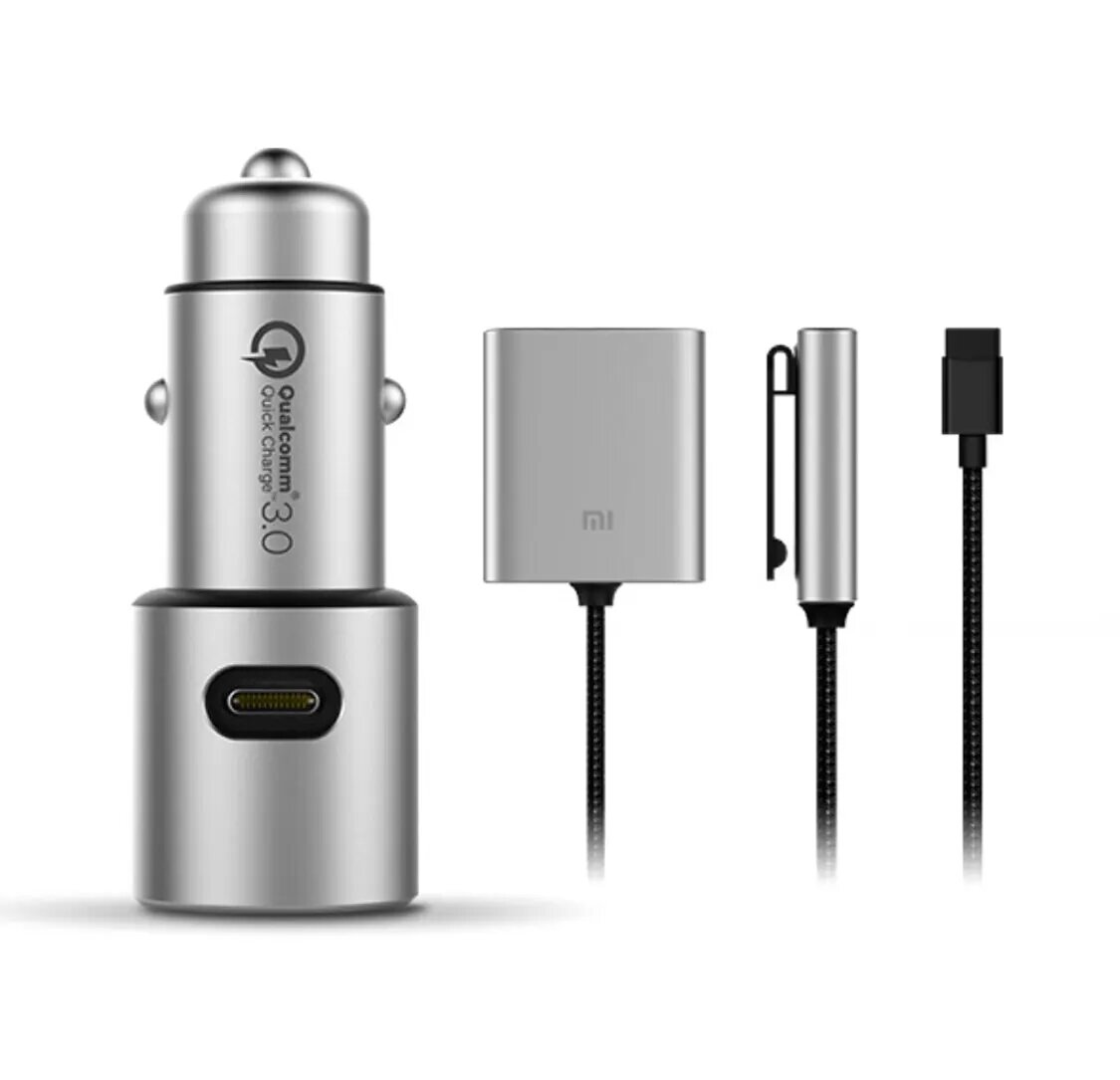 Оригинальное автомобильное зарядное устройство Xiaomi QC3.0 X2 с двумя USB-портами и поддержкой быстрой зарядки, Тёмно-серый