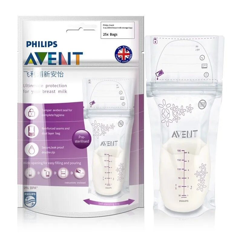 Картинки Пакеты для хранения молока, 180 мл, 25 шт Philips avent SCF603/25