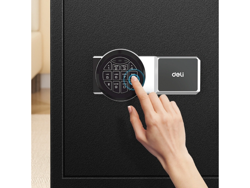 Электронные Сейфы Xiaomi Сейф офисный Deli ET587 огнестойкий 420x380x300мм электронный/ключевой