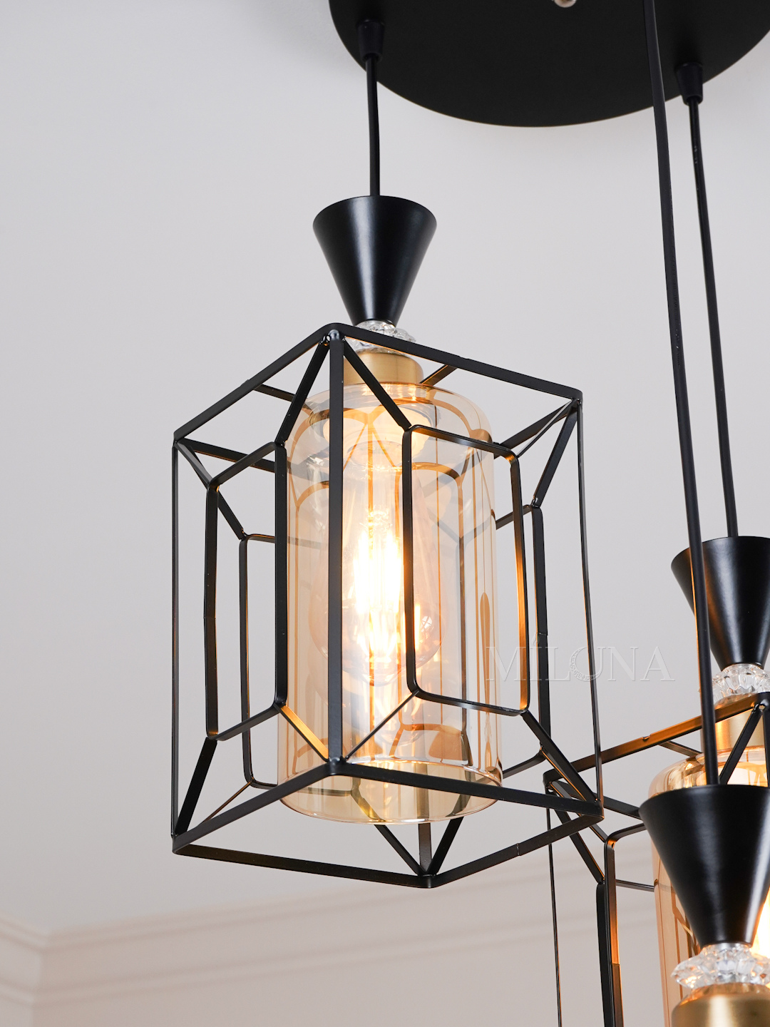 Люстра подвесная с регулировкой высоты, стиль лофт, с плафонами, для офиса, спальни, коридора