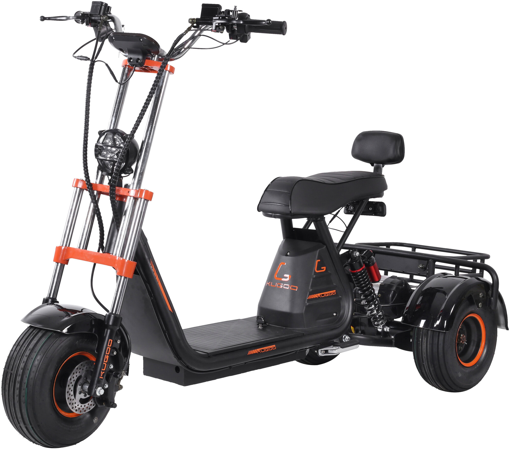 Электроскутер трехколесный KUGOO C4 1200W (48 V / 21 Ah) Черный