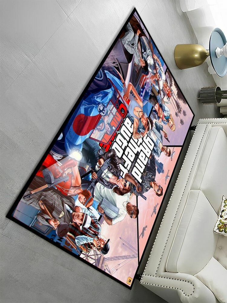 Ковер безворсовый GTA 60x90см. Коврик универсальный ГТА, в ванную комнату, в прихожую, противоскользящий — фото 1