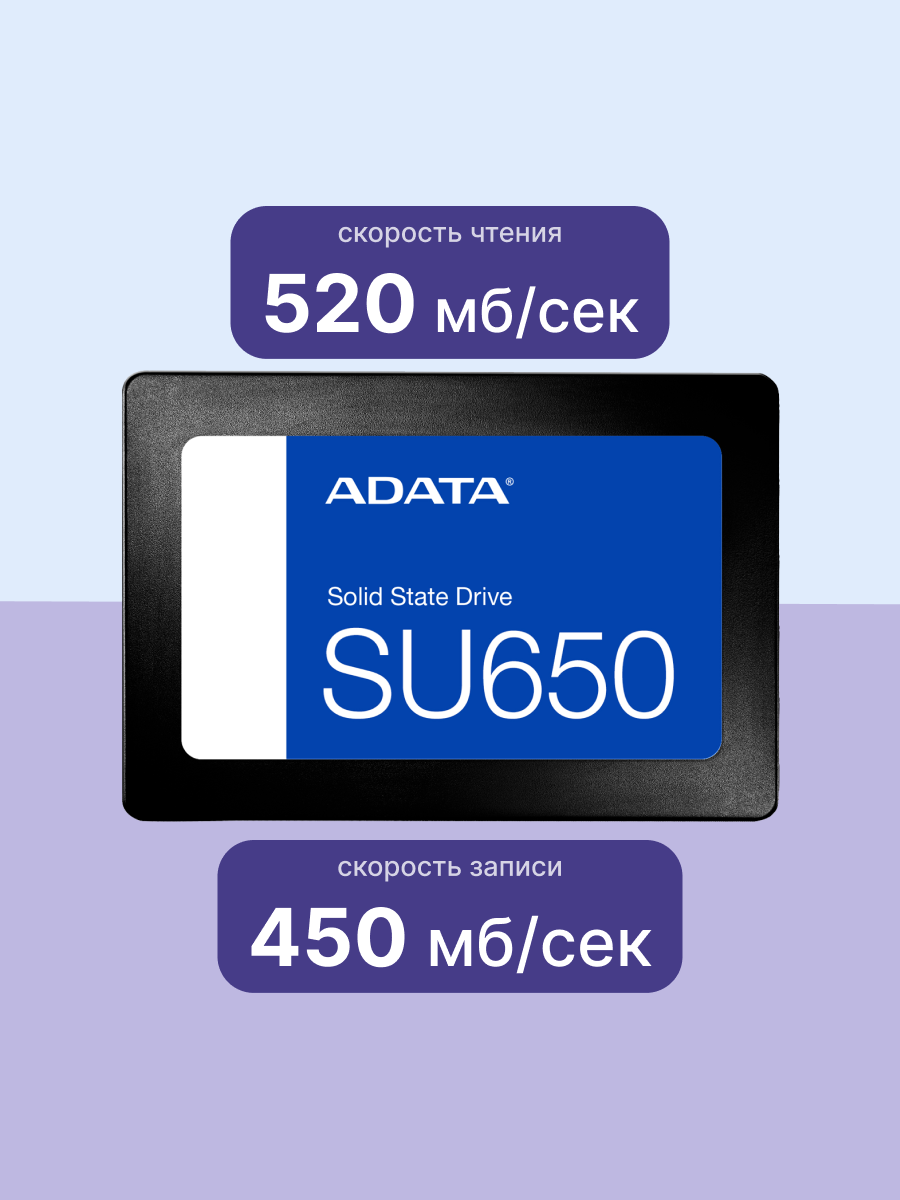 Внутренний SSD диск ADATA SU650 Ultimate 512GB, SATA3, 2.5" (ASU650SS-512GT-R) — фото 1