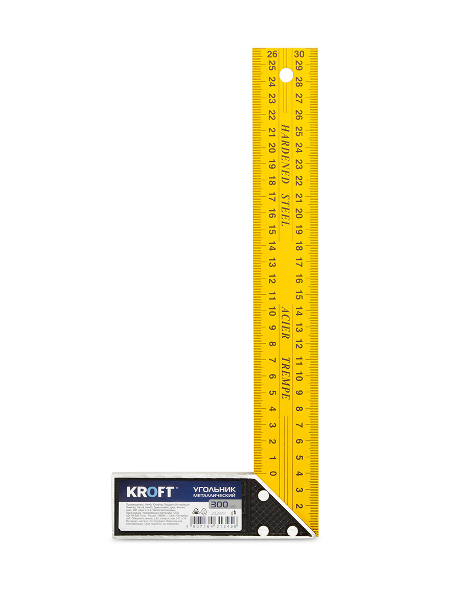 Угольник угольная линейка 300 мм KROFT — фото 1