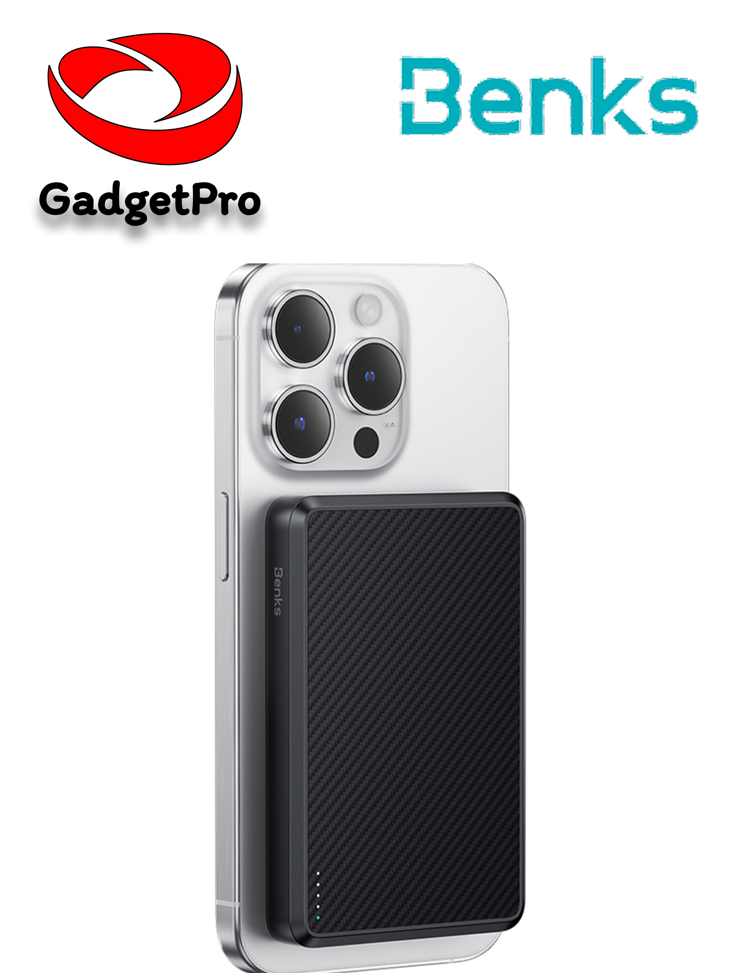 Беспроводной Power Bank Benks ArmorGo MP16 10.000 mAh, MagSafe, быстрая зарядка 20 Вт, armaridnoe волокно, чёрный