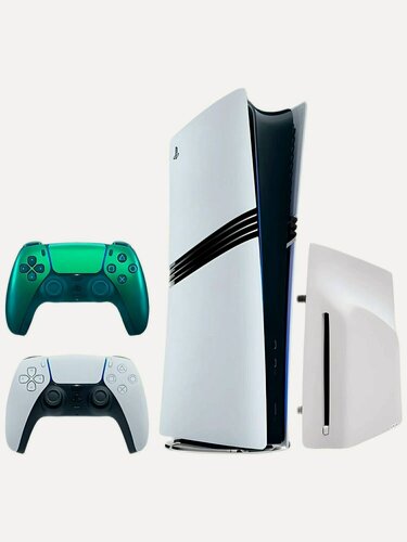 Изображение товара Sony PlayStation 5 Pro Digital Edition 2ТБ + Дисковод + Второй бирюзовый-хром геймпад, вилка Type A