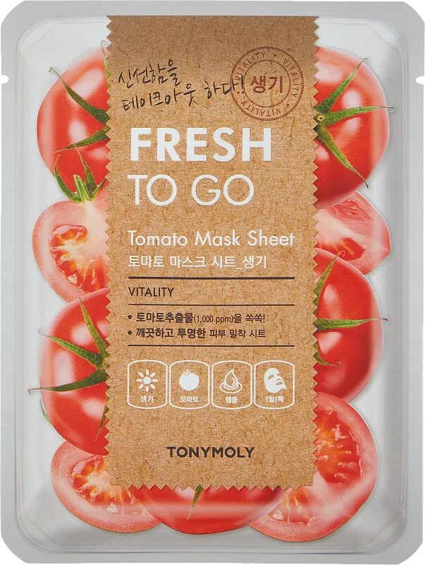 Тканевая маска с томатом Tony Moly Fresh To Go Mask Sheet Tomato, 21 мл — фото 1