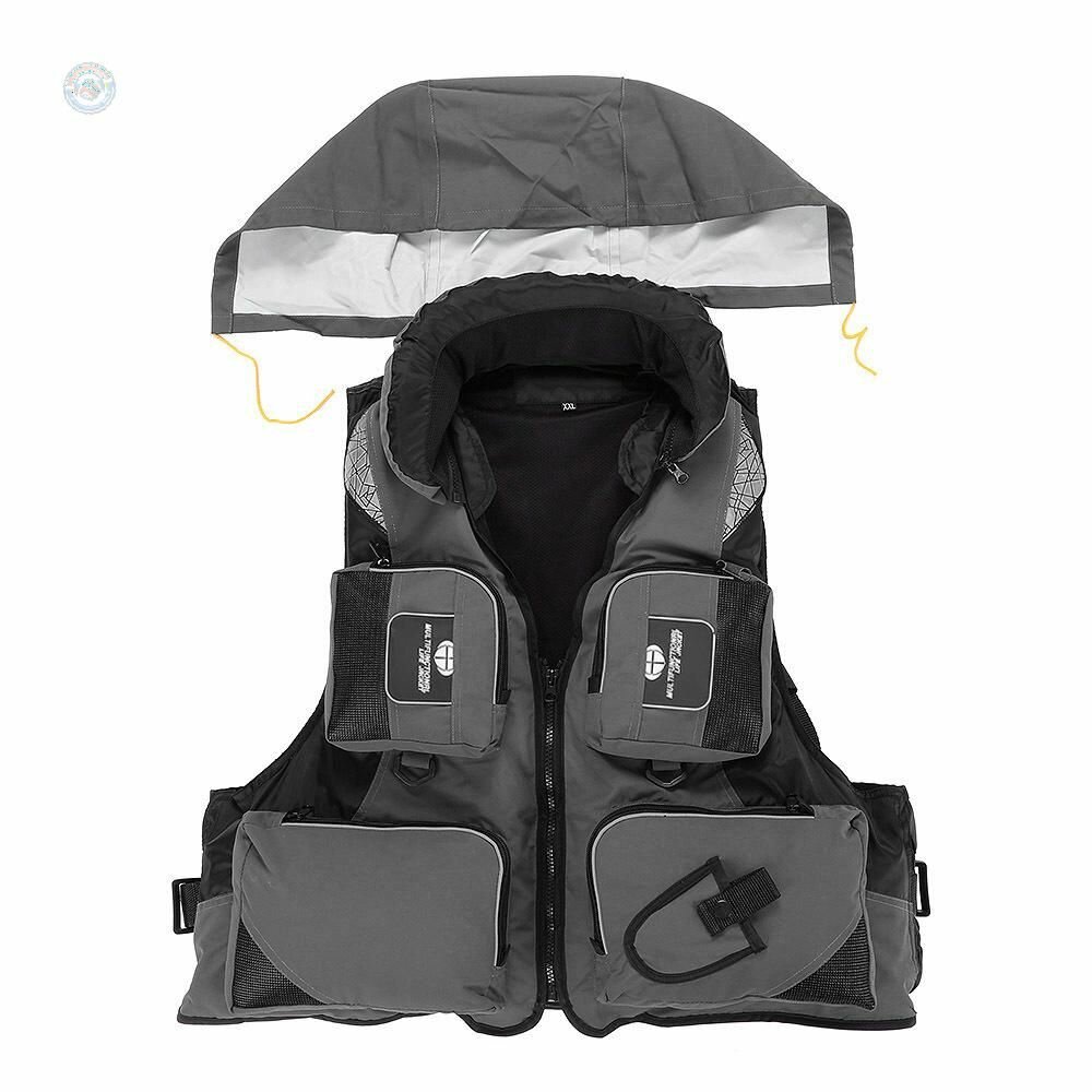 Спасательный жилет для рыбалки и активного отдыха с карманами, светоотражающими элементами и высокой плавучестью