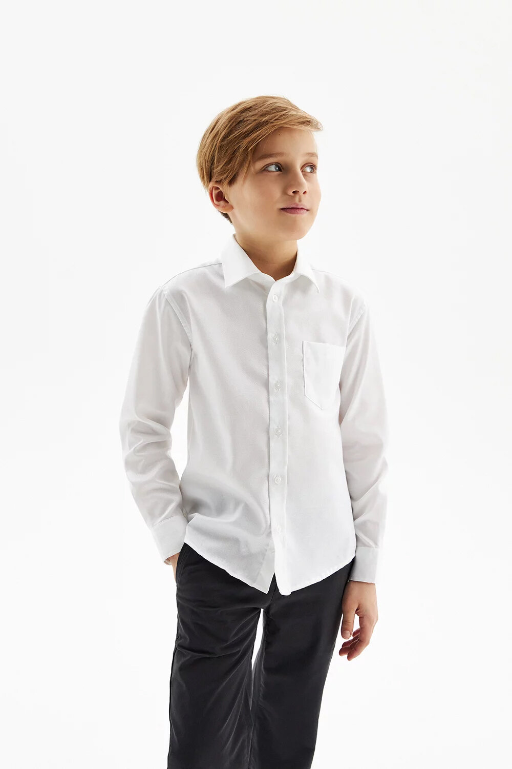 Школьная рубашка Silver Spoon базовая классическая, размер 128, белый