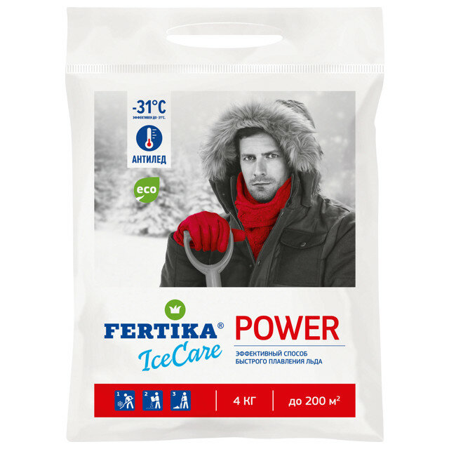 Реагент противогололедный FERTIKA IceCare POWER 4кг