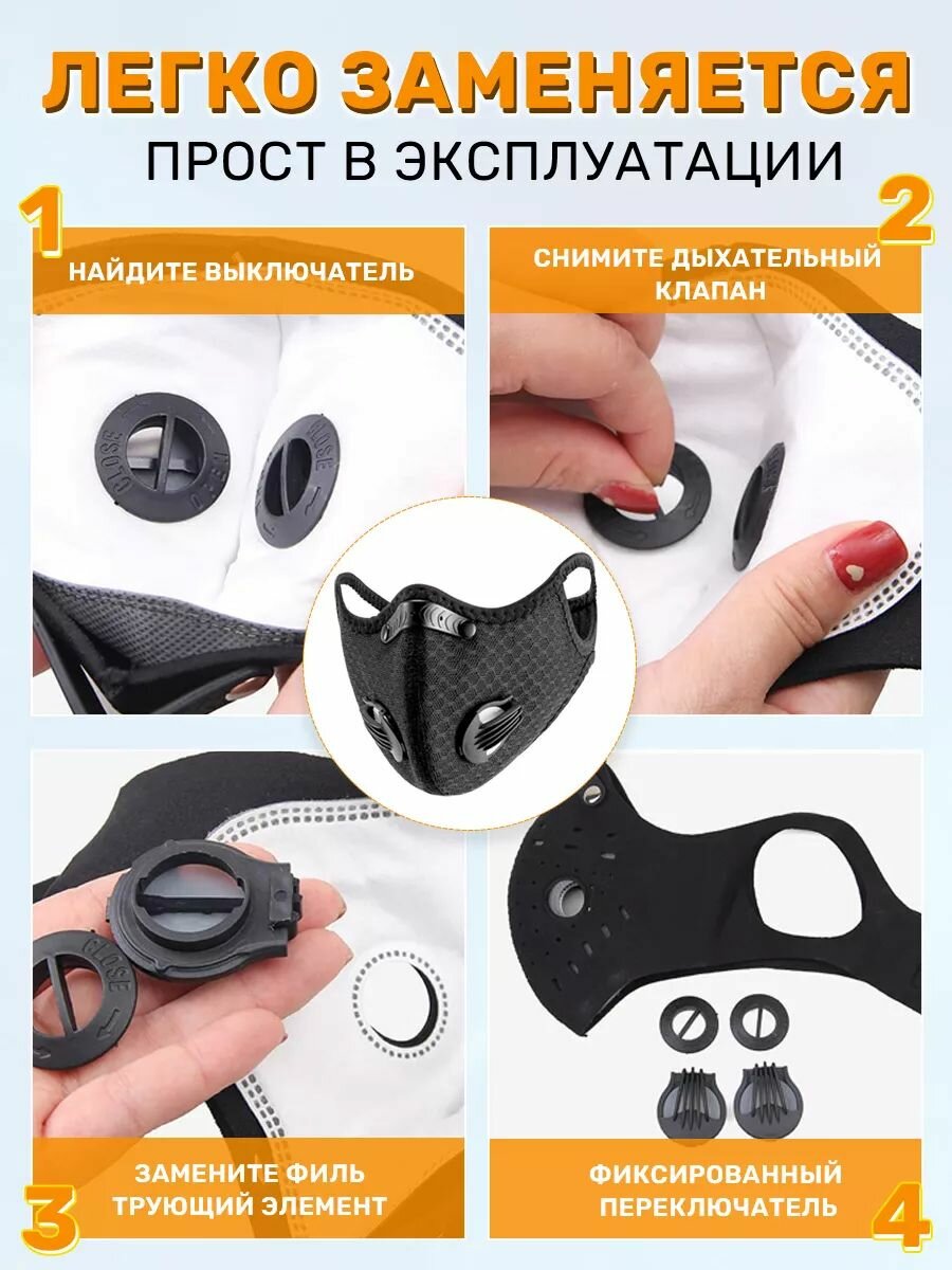 Маски И Респираторы Xiaomi Наружная дышащая сетка, маска с активированным углем, маска против смога pm2.5, пыленепроницаемая и ветрозащитная-ROMIKY