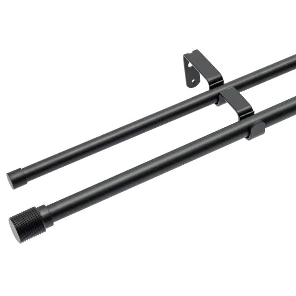 Карниз для штор раздвижной двухрядный HB-CR004 160-300 см сталь цвет черный