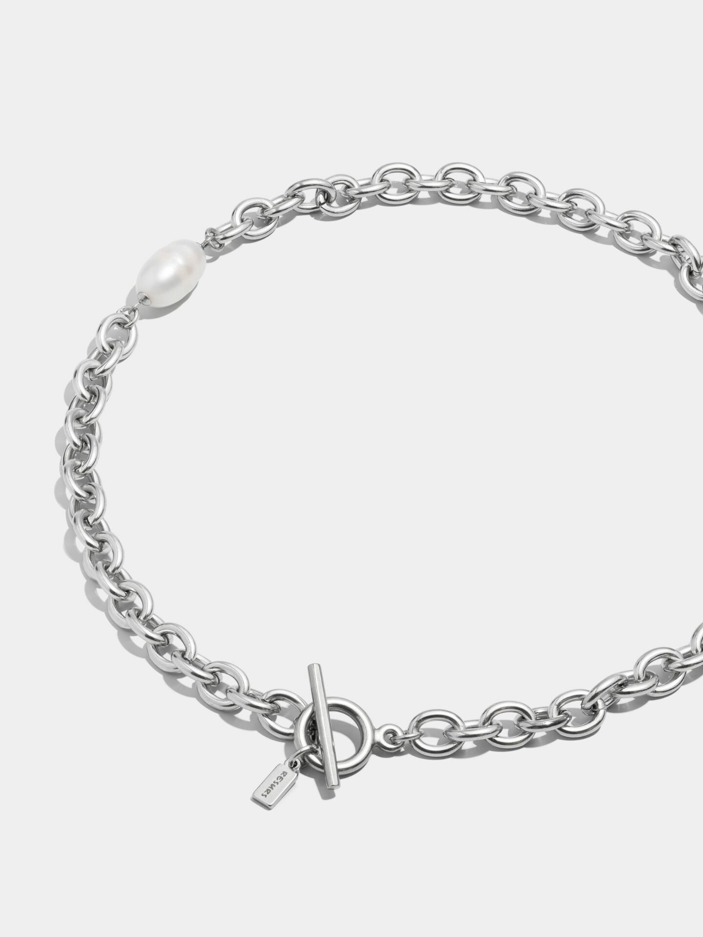 Чокер RESURS, длина 42 см, жемчужный, серебристый, белый — фото 1