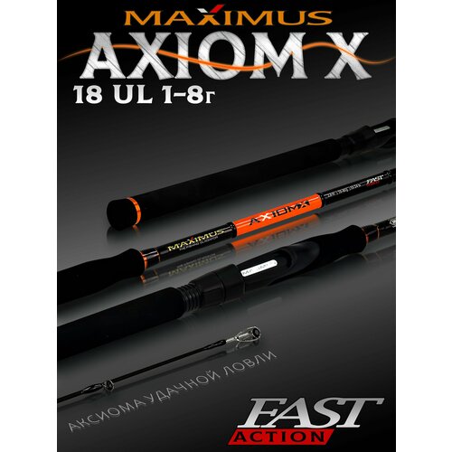 Спиннинг Maximus AXIOM-X 18UL 1,8m 1-8 грамм, спиннинг для рыбалки на щуку штекерный ультра лайт