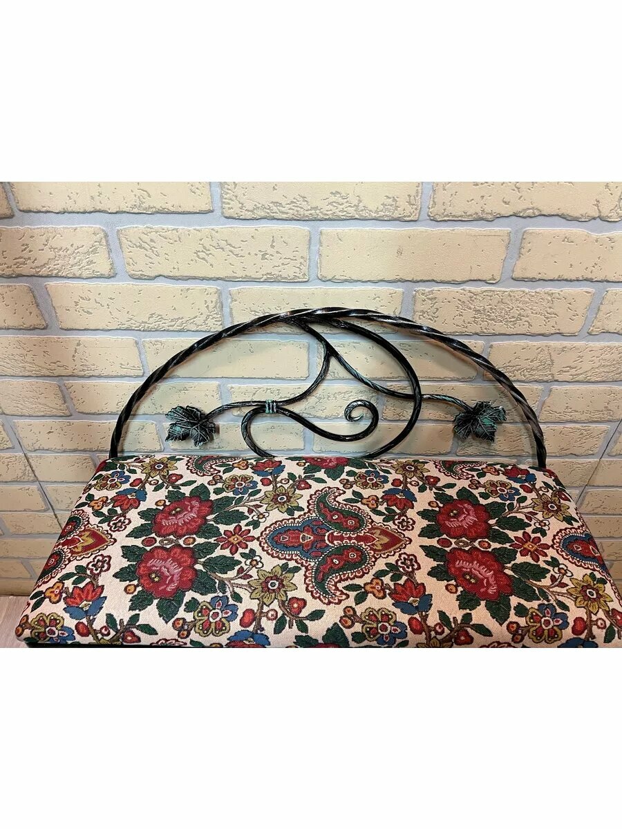 Кованая банкетка №18, Студия кованой мебели Нива, цвет цветочный розовый — фото 1