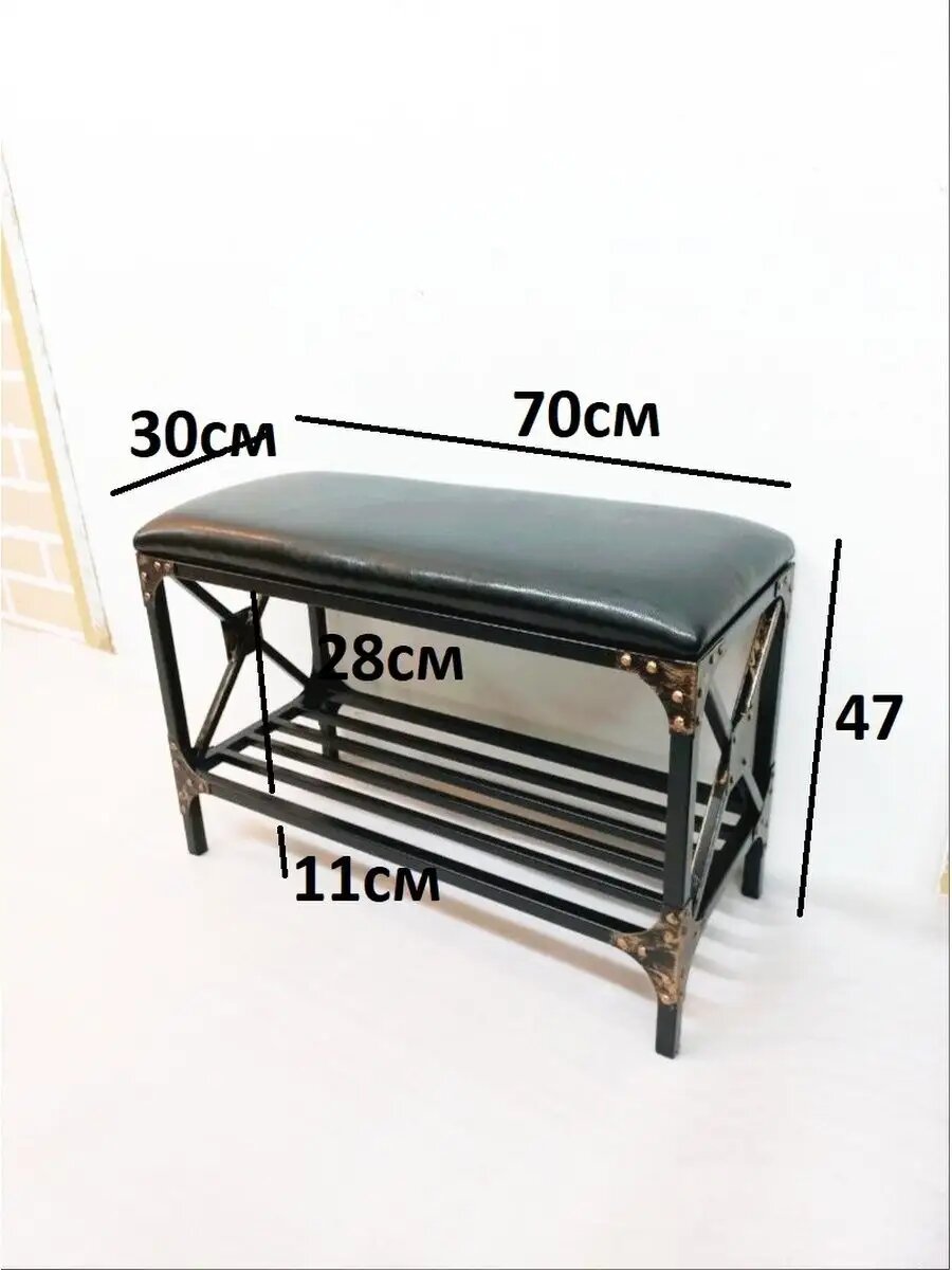 Кованая банкетка №01, Студия кованой мебели Нива, цвет античная медь — фото 1