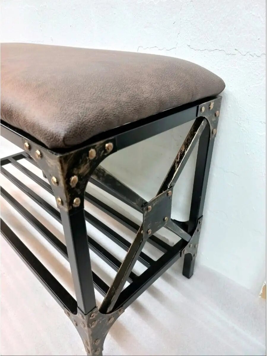 Кованая банкетка №01, Студия кованой мебели Нива, цвет перламутровый медный — фото 1