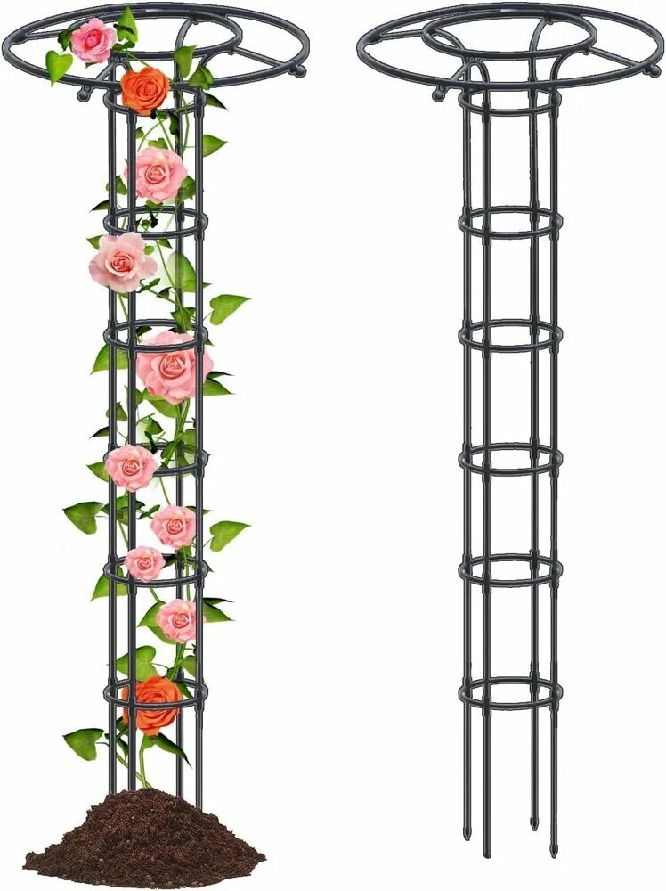 Арка садовая металлическая 215 см оцинкованная (черная для роз/клематисов диаметр 28 см)