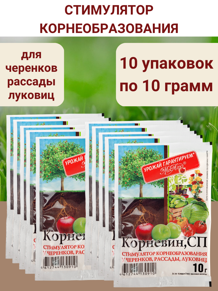 Корневин Стимулятор образования и роста корней 100 г 10 штук по 10 гр