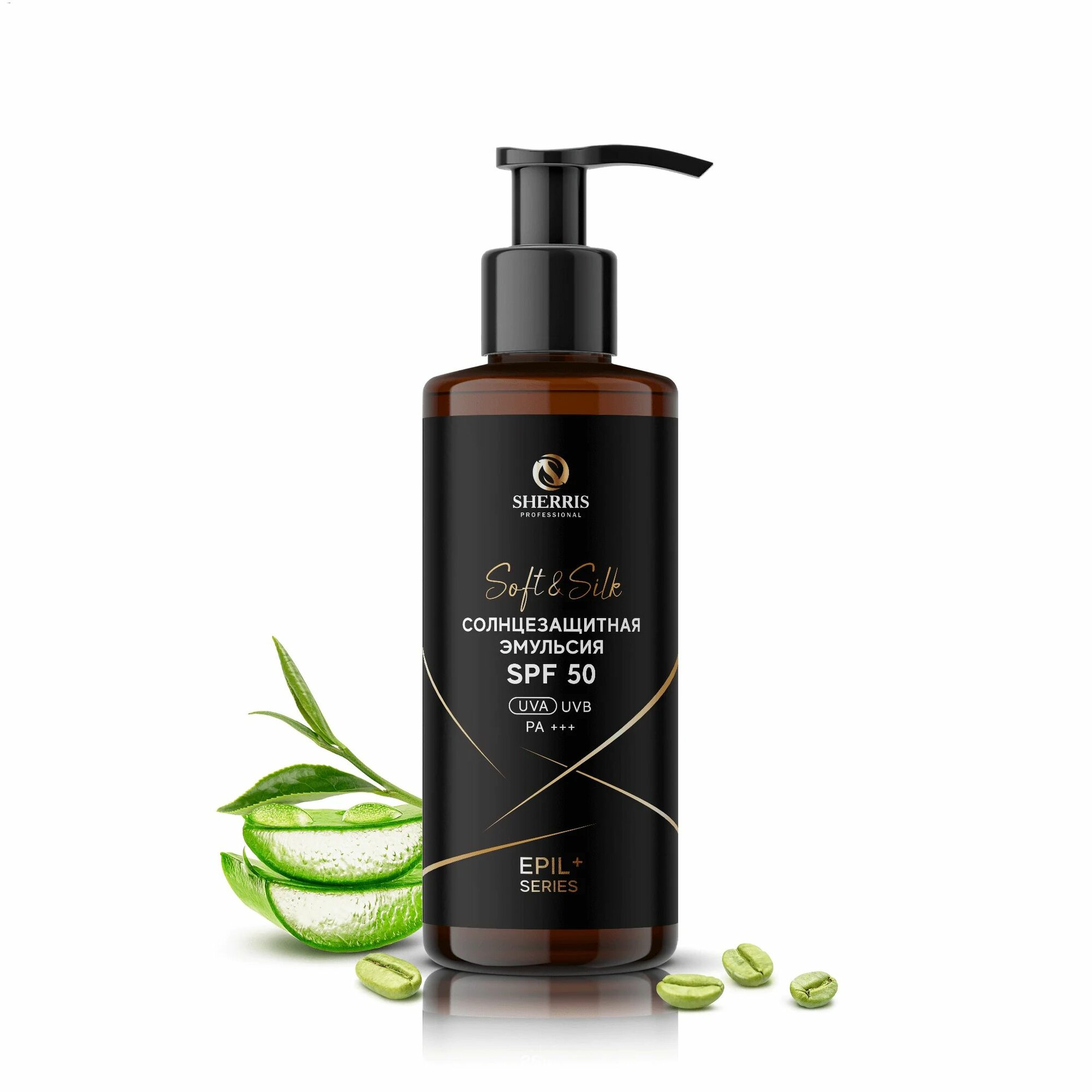 Солнцезащитная эмульсия SPF 50, Линейка Epil+ Тиносорб и масло жожоба SHERRIS,150мл