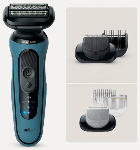 Изображение товара Электробритва Braun S5 52-A1650s, синий/черный, насадки для тела/триммер для бороды, тип 5762