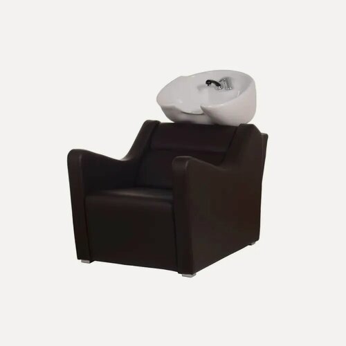 Изображение товара Парикмахерская мойка "Флора", коричневый - белая глубокая раковина